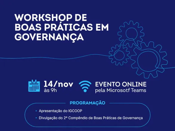 Workshop de Boas Práticas de Governança será dia 14 de novembro