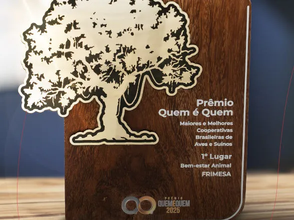 Frimesa recebe prêmio em 1º lugar na categoria Bem-Estar Animal 