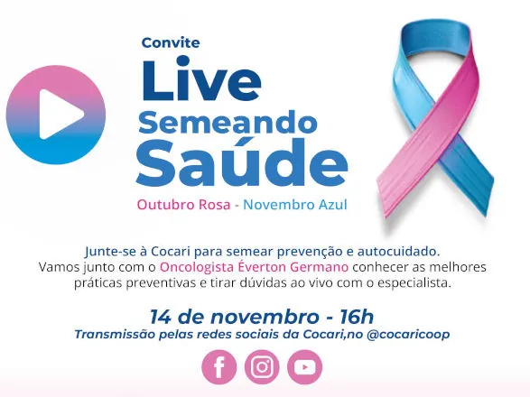 Live Semeando Saúde será momento especial de informação, conscientização e autocuidado