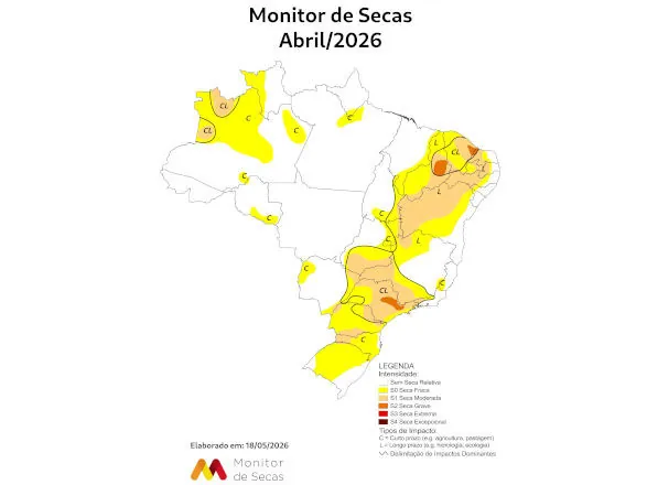 Agência Nacional de Águas divulga novo quadro do Monitor de Secas no Paraná